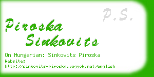 piroska sinkovits business card